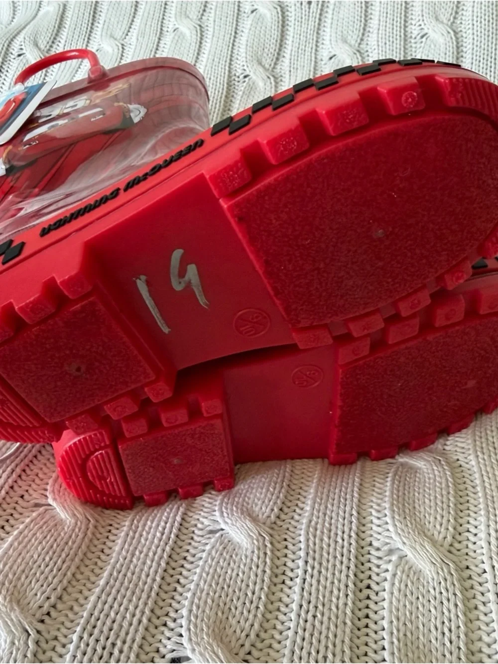 Disney Pixar Cars Lightning McQueen Rain Boot 9 10 Boys Shoes Kachow 95 LMQ Race